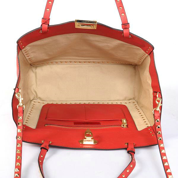 2014 Valentino Garavani rockstud medium tote bag 1917 red - Click Image to Close